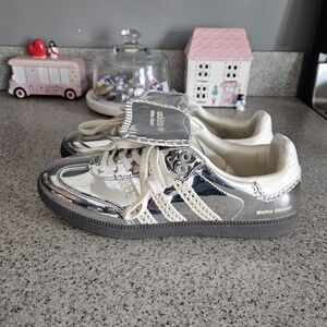 Wales Bonner Metallic Silver Men Sneakers